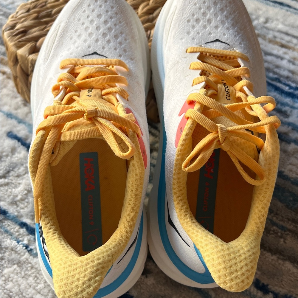 Hoka White and Yellow Athletic Sneakers - Picture 5 of 5